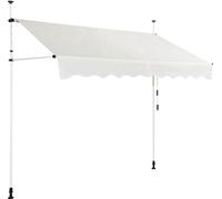 COSTWAY, toldo de clip de 250 cm de ancho, ideal para balcones, con manivela, toldo parasol, ajustable en altura de 200 a 300 cm, sin necesidad de taladrar, color beige