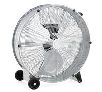 COSTWAY Ventilador Industrial de 180W, Ø65cm Ventilador de Tambor con Asa Lateral, 2 Ruedas, Soporte Antideslizante, 3 Velocidades, 3 Aspas Metálicas, Potente de Aluminio para Garaje y Almacén (Plata)
