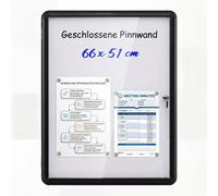 COSTWAY, vitrina con cerradura, 66x51 cm. Vitrina magnética informativa con panel trasero para escribir, ideal para colgar en la pared y con marco de aluminio. Vitrina para carteles
