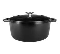 Cosy & Trendy Cacerola con tapa de Hierro fundido esmaltado Ø28 cm - 6,15 L - Negra
