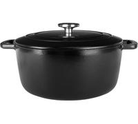 Cosy & Trendy Cacerola con tapa Fontestic de Hierro fundido esmaltado Ø24 cm, 4,6 L, Negra