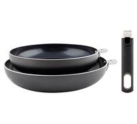 Cosy & Trendy Juego de utensilios de cocina de aluminio, antiadherente, mango extraíble, 3 piezas, libre de PFAS, apto para todo tipo de fuegos, incluida inducción