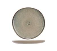 Cosy & Trendy Oona Sand, 6 Platos Planos de Gres, color verde, D27Xh2Cm