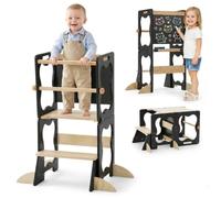 COSYLAND Torre de Aprendizaje Montessori 3 en 1 Convertible con Pizarra