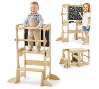 COSYLAND Torre de Aprendizaje Montessori 3 en 1 Convertible con Pizarra