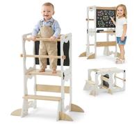 COSYLAND Torre de Aprendizaje Montessori 3 en 1 Convertible con Pizarra