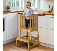 COSYLAND Torre de Aprendizaje Montessori para Niños Mayores de 18 Meses, Estructura Antivuelco y Estable (Natural Bamboo)