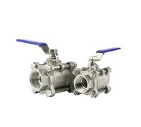 COSZWQDP Válvula de Bola Tres Piezas Acero Inoxidable 304 1/2", 3/4", 1", 1-1/4", 1-1/2", 2", válvula conmutación Agua con Rosca Interna 0,5 Pulgadas(45659)