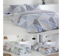 COTTON ARTean Funda Nordica 200x200 Reversible GEKA Azul Funda edredón nórdico 280x240 Cama de 200 X 190/200 + 2 Fundas de Almohada 50% ALGODÓN-50% POLIÉSTER. Color Azul. Cierre con Botones