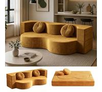 Coubird Sofá Cama 2 plazas pequeño Comodo Naranja 150CM Moderno Multifuncional
