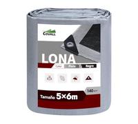 Covall Lona Impermeable de Alta Resistencia para Exteriores 140g/m² Plata/Negro Cubierta de Suelo Multiusos Techo Piscina Camión RV Camping Construcción Jardín Cobertizo para Mascotas.(5x6m)