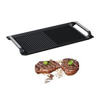 COVERCOOK Plancha de Hierro Fundido, Parrilla Rectangular con Asas para Barbacoa Grill,portátil con superficie plana y acreditada para aplicaciones eléctricas de inducción