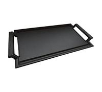 COVERCOOK Sartén de Hierro Fundido, Sartén para Parrilla, Parrilla Rectangular, 43 x 23 cm, Sartén Plana para Placa de Inducción, con 2 Asas, para Horno de Fuego Abierto, Estufa Eléctrica