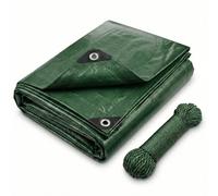 CoverUp! Lona Impermeable Verde 2×3 m 120 g/m² con 12 m Cuerda y Ojales Aluminio - Resistente UV y desgarros - Cobertura Exterior Multiuso