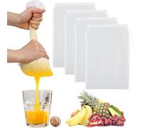 COYUN 4 Piezas Bolsas de Leche de Nueces, 20 x 30 cm Bolsa de Colador Reutilizable, Filtro Leche Vegeta, Filtro de Alimentos,Bolsa Filtrante de Nylon para Queso, Zumo de Frutas, Zumo de Verduras, Té