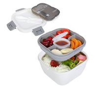 Cozary 1700ml Fiambrera Infantil Compartimentos, Bento Box, Microondable, Lunch Box con Cubiertos para Escuela, Picnic, Oficina, Libre de BPA