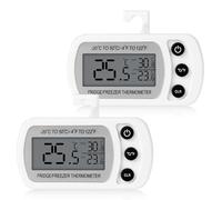 Cozary 2 Piezas Termómetro Digital para Refrigerador, Magnétique Termómetro para Congelador con Gancho, Pantalla LCD Fácil de Leer, Termometro Nevera para Hogar, Cafés