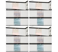 Cozary 3 Piezas 60L Bolsas Almacenaje Ropa, Cajas Almacenaje Ropa Plegable Debajo de la Cama con Ventana Transparente, Bolsas para Guardar, Caja Organizadoras Armario para Mantas, Juguetes