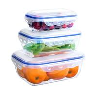 Cozary 3 Piezas Contenedores Herméticos, Envases para Alimentos con Tapa Herméticas, Envases de Plastico con Tapa Aptos para Microondas/Lavavajillas/Frigorífico, Rectangular