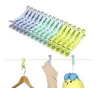 Cozary 30 Piezas Pinzas para Ropa con Gancho, Plástico Pinzas Tender Ropa Estable con Agujero Redondo, Multicolor Clothes Pegs No Deja Marcas para Ropa Interior Pantalones Camisetas Calcetines Peluche