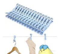 Cozary 30 Piezas Pinzas para Ropa con Gancho, Plástico Pinzas Tender Ropa Estable con Agujero Redondo, Clothes Pegs No Deja Marcas para Ropa Interior Pantalones Camisetas Calcetines Peluche