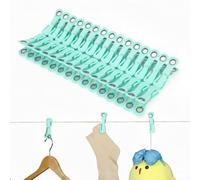 Cozary 30 Piezas Pinzas para Ropa con Gancho, Plástico Pinzas Tender Ropa Estable con Agujero Redondo, Clothes Pegs No Deja Marcas para Ropa Interior Pantalones Camisetas Calcetines Peluche