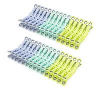 Cozary 60 Piezas Pinzas para Ropa con Gancho, Plástico Pinzas Tender Ropa Estable con Agujero Redondo, Multicolor Clothes Pegs No Deja Marcas para Ropa Interior Pantalones Camisetas Calcetines Peluche