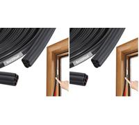 Cozary Burlete Puerta Ventana Autoadhesivo 10mm x 7.5mm, Cinta de Espuma para Sellado de Puerta de Entrada y Ventanas, Anticorrientes, Insulación Acústica, Impermeable, Antipolvo (6 M, Negro)