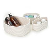Cozary Cestas Organizadoras, Cestas Almacenaje Baño, Organizador Para Cocina Decorativa, Baño, Dormitorio, Diseño Resistente, 2 Tamaños, 3 Piezas
