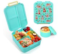 Cozary Fiambrera Infantil, Tupper con Compartimentos,1700ML, con Térmico para Sopa 3 horas, caja Bento a Prueba de Fugas para Niños Adultos, Aptas Microondas y Lavavajillas