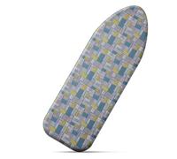 Cozary Funda Tabla de Planchar 115 x 35 cm, Funda para Tabla de Planchar Algodón, Fundas para Tablas Planchar Resistente al Calor Hasta 210℃ - Estampado a Cuadros Azul y Gris