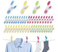 Cozary Pinzas para la Ropa 50 Piezas, Pinzas de Ropa Fuertes con Silicona Antideslizante, Pinza de Plástico Sin Marcas para Ropa, Calcetines & Toallas