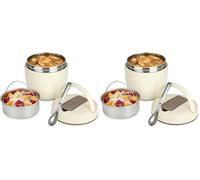 Cozary Termo para Comida Caliente 1200 ml, Recipiente Térmico para Comida, Frasco Acero Inoxidable Contenedor Térmico,Lunch Box con Cuchara Plegable, para Adultos Niños-Sin BPA (Paquete de 2)