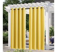Cozomiz 1 panel de cortinas impermeables al aire libre aisladas térmicamente con bloqueo solar, cortinas opacas para patio, pérgola, Gazebo,puerta corredera de 52 x 95 pulgadas, color amarillo