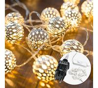 CozyHome: Guirnalda de luces LED de estilo marroquino para interiores, con enchufe. Longitud: 7 metros. Número de luces: 20