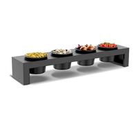 Cozze® Estación de Toppings para Cocina de Exterior - 4 Cuencos antiadherentes, para Colgar en Back Grid y Estaciones Cozze, también para Mesa, Negro Mate