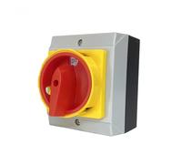 Cpolebev Interruptor Seccionador Bloqueo Candado Fijo Giratorio con Caja Impermeable 32A 3 Fases 2 Posiciones