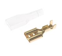 Cpolebev Juego de 100 Terminales de Crimpado de Horquilla Hembra de 6,3 Mm, Conector de Envoltura de Cable con Manguito Eléctrico para 22-16 AWG (0.5mm²-1.5mm²)