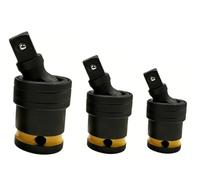 CPROSP Juego de 3 articulaciones de bola de fuerza de 1/4 pulgadas, 3/8 pulgadas 1/2", 360°, articulación giratoria con muelle esférico, adaptador para llave dinamométrica, Cr-Mo, llave de impacto