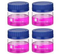 CQAHDSEVF Frasco de vidrio para reactivos de laboratorio, Frascos de reactivos graduados de vidrio de borosilicato, 150 ml/250 ml/500 ml, tapón de rosca GL32, azul, paquete de 4(Blue 150ml)