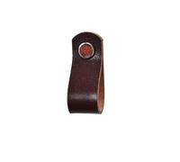 CQAHDSEVF Tiradores de cuero para cajones, Perilla De Piel De Vaca De Latón 2 Piezas Multicolor 60x22x1.8mm(Brown- Chrome Hat)
