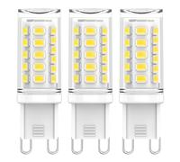CQTLED G9 LED Bombilla Luz Fría 6000K, 3W 520 LM Bombilla G9 Luz Fría, Sustituto de Bombilla Halógena 50W, AC230V Foco LED, No Regulable, Sin Parpadeo, Energéticamente Eficiente, Pack de 3