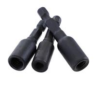 Cr-Mo - Juego de adaptadores de enchufe hexagonal de 1/4 pulgadas para tuercas de inserción M6 M8 M10 y pernos de suspensión, 3 brocas negras