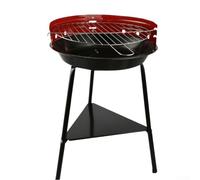 Crabop Barbacoa de carbón redonda clásica de 35 cm con protección contra el viento, capacidad de 1,25 kg, brasero esmaltado, estable para camping y jardín