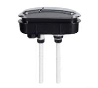 Crabop Botón de cisterna cuadrada de plástico ABS Modo de descarga dual | Modos de descarga dual e ahorro de agua, ajuste de forma cuadrada, acabado plateado, actualización fácil de