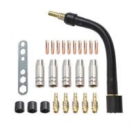Crabop Kit de boquillas de soldadura de cobre MIG piezas de desgaste de antorcha M6 0.8mm boquillas de gas soportes de punta para MB-15 15AK reemplazo de reparación de quemador