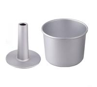 Crabop Molde hueco de gasa de aleación de aluminio, antiadherente anodizado con parte inferior extraíble para hornear uniformemente, comida de ángel y queso, plata (tamaños de 4 a 8 pulgadas) (6