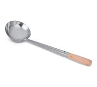 Craft Wok Cucharón Wok grande de acero inoxidable tradicional Wok Hoak con mango ergonómico de madera, utensilio de cocina asiático profesional para remover servir / 732W6-3