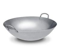 Craft Wok Wok 46 cm grande de acero al carbono martillado a mano estilo cantón de 18 pulgadas (parte inferior redonda) / 731W87-18in
