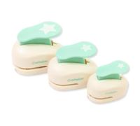 Craftelier - Pack de 3 Perforadoras de Estrellas de Palanca a Presión, Diámetros 3/8”, 5/8” y 1”, Aptas para Papel y Cartulina, Ideales para Manualidades, Tarjetería y Scrapbooking